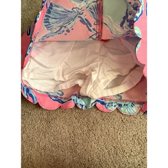 Lilly Pulitzer Collette Scallop Hem Pink Sea Skort Size 0 - Picture 5 of 6